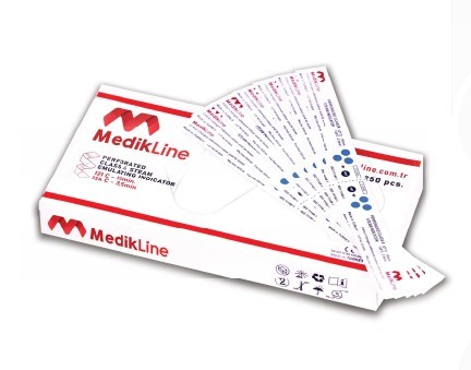 INDICADORES PARA AUTOCLAVE DE VAPOR CLASE 4, X 250 TIRAS DUALES